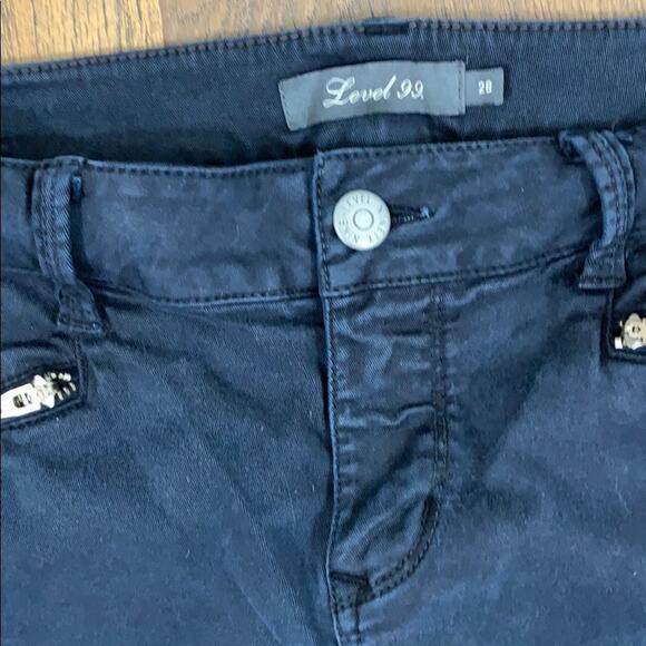 Level 99 Riley Skinny Moto Navy Ankle Zipper Pants - Picture 3 of 6